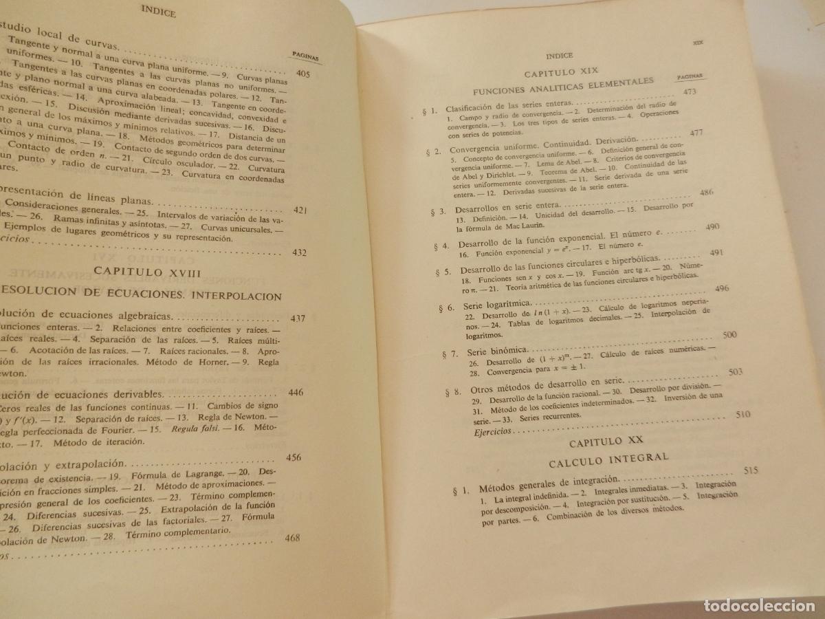 Libros de segunda mano de ciencias: ELEMENTOS DE MAT&Eacute;MATICAS - REY PASTOR - A DE CASTRO - SAETA 1967 - Foto 8