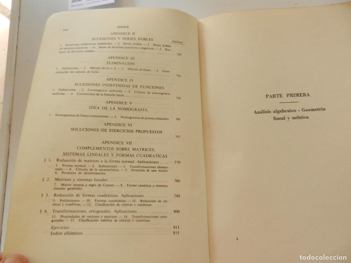 Libros de segunda mano de ciencias: ELEMENTOS DE MAT&Eacute;MATICAS - REY PASTOR - A DE CASTRO - SAETA 1967 - Foto 11