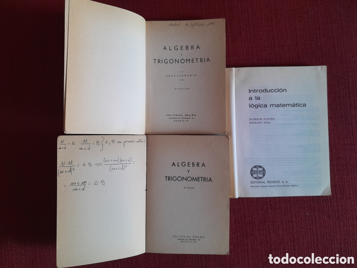 Libros de segunda mano de ciencias: Libros- Algebra -Trigonometr&iacute;a y L&oacute;gica Matem&aacute;tica. - Foto 2