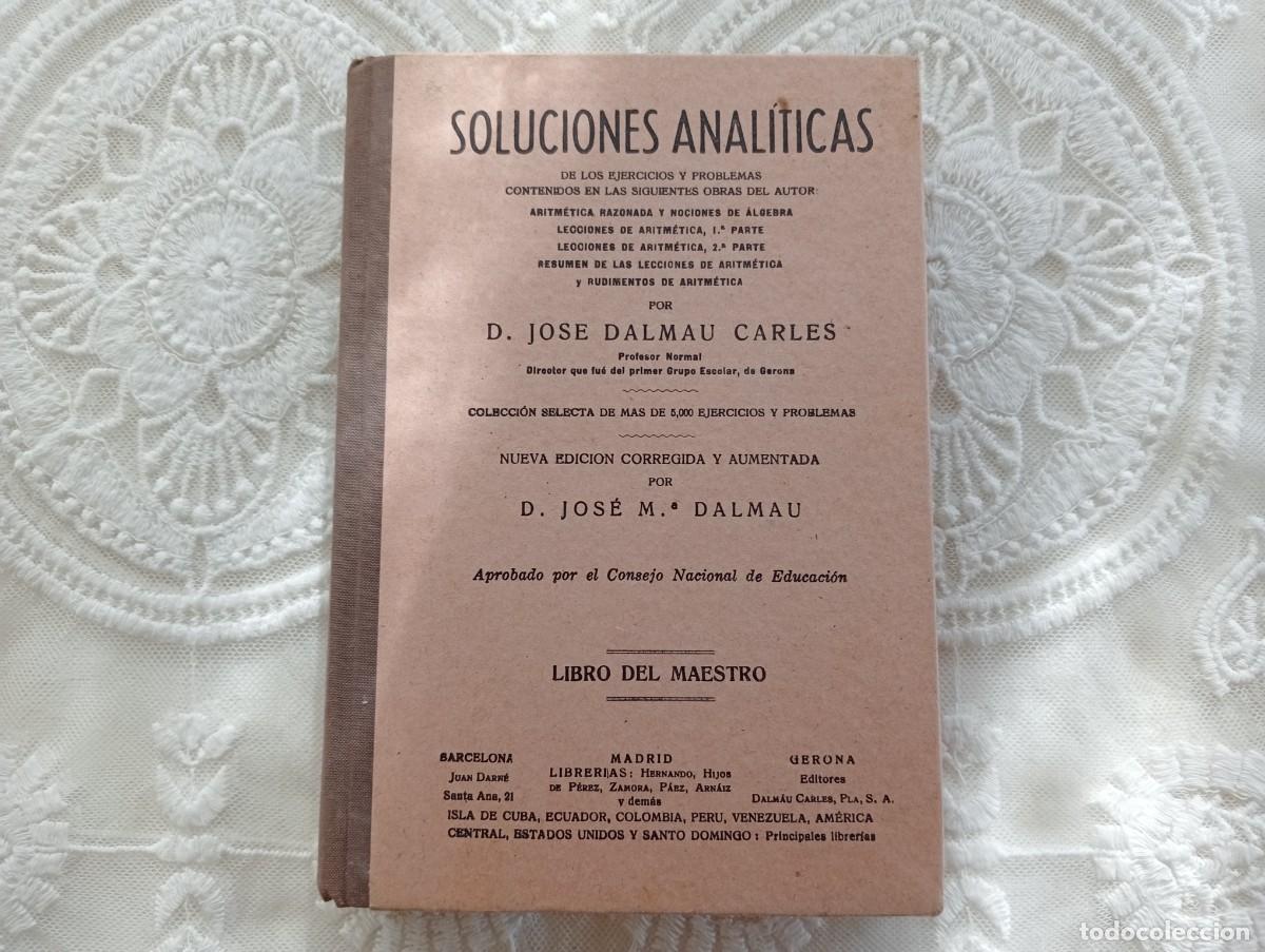 Second hand books of Sciences: SOLUCIONES ANAL&Iacute;TICAS &ndash; LIBRO DEL MAESTRO &ndash; JOS&Eacute; DALMAU CARLES