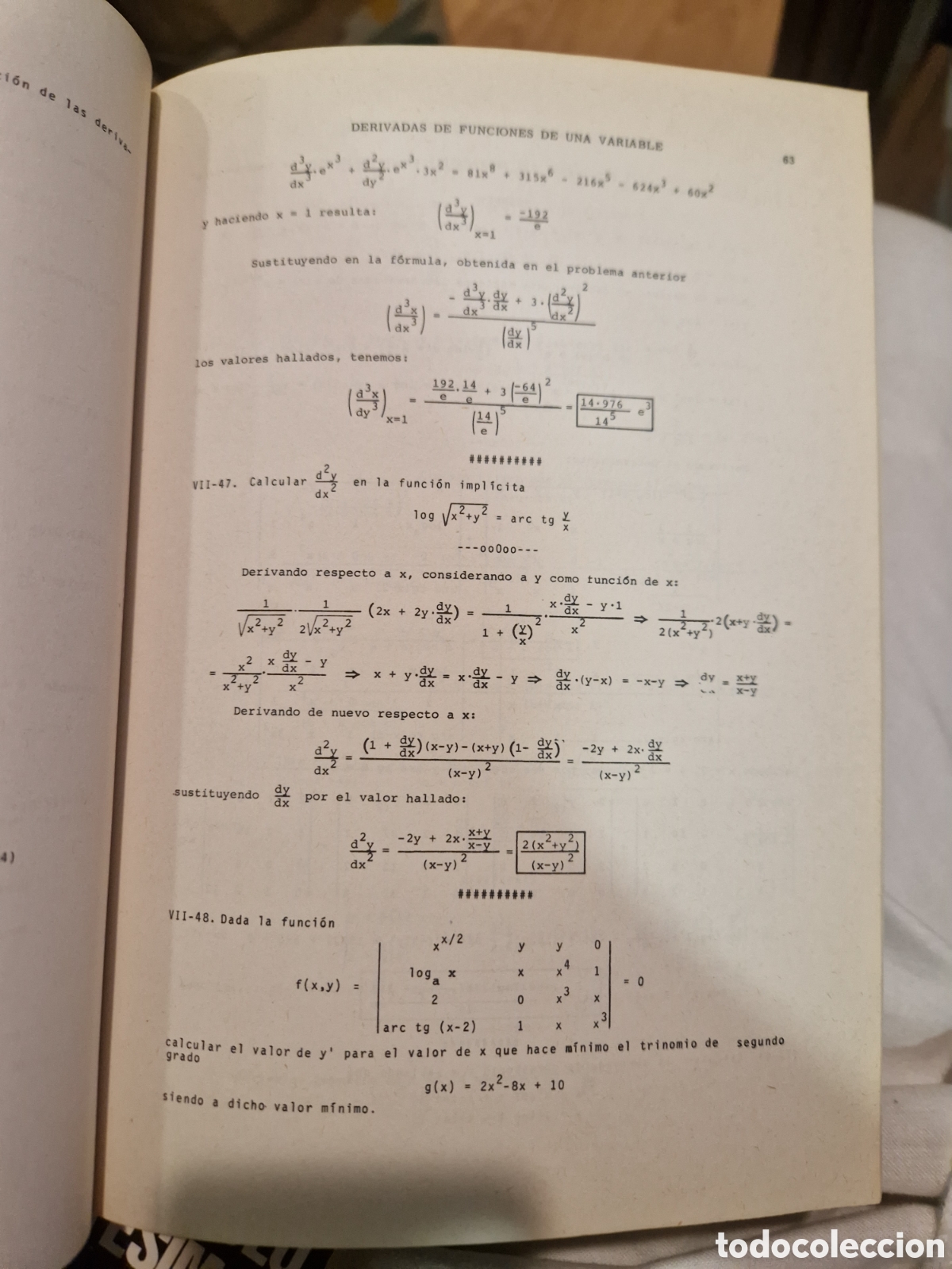 Libros de segunda mano de ciencias: TEBAR FLORES, E. Problemas de c&aacute;lculo infinitesimal: [2 vol.] - Foto 4
