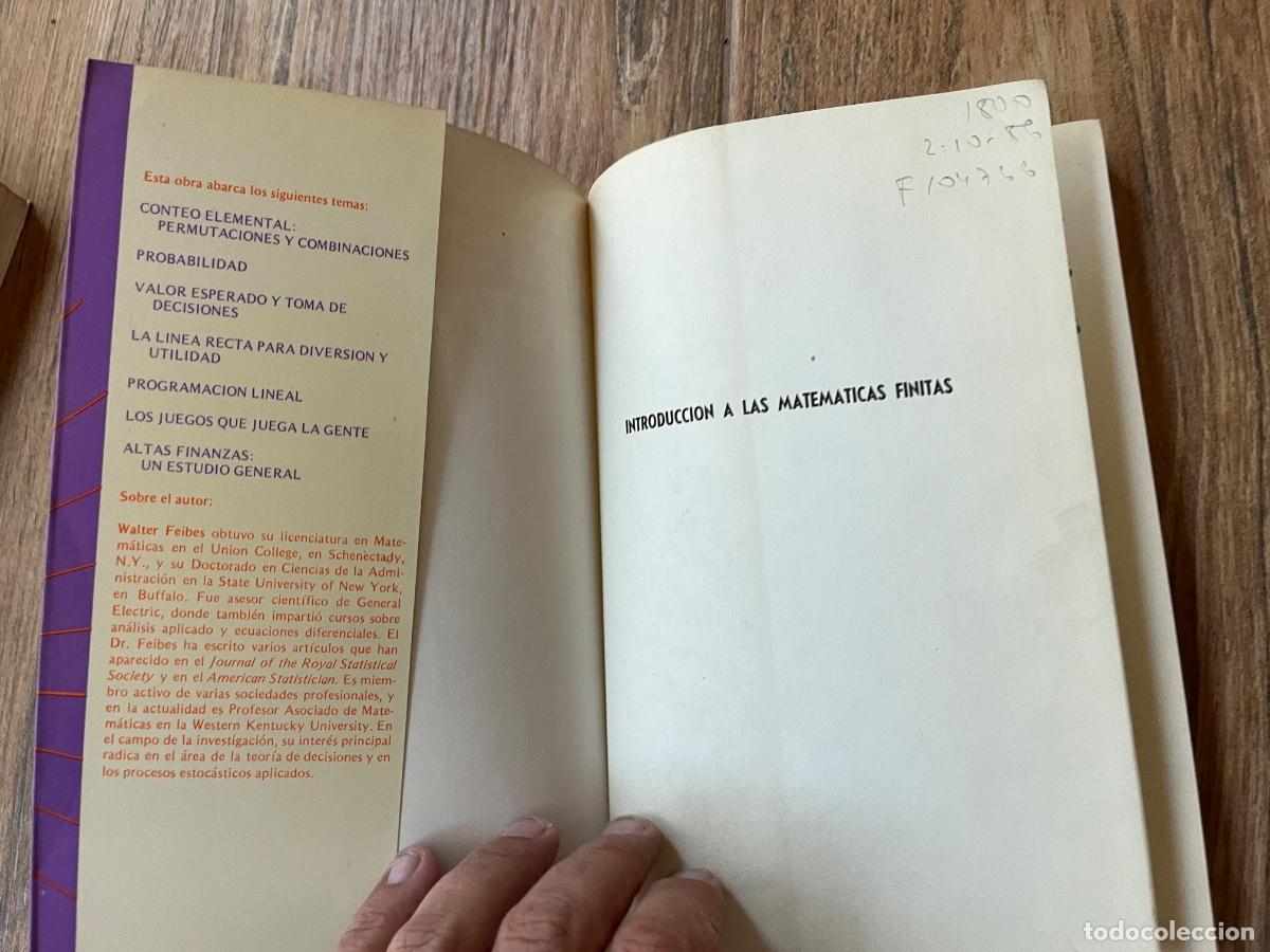 Libros de segunda mano de ciencias: FEIBER, Walter. - INTRODUCCION A LAS MATEMATICAS FINITAS - Foto 12