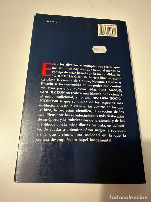 Libros de segunda mano de ciencias: El poder de la ciencia, Jose M. S&aacute;nchez Ron, Alianza Editorial - Foto 4