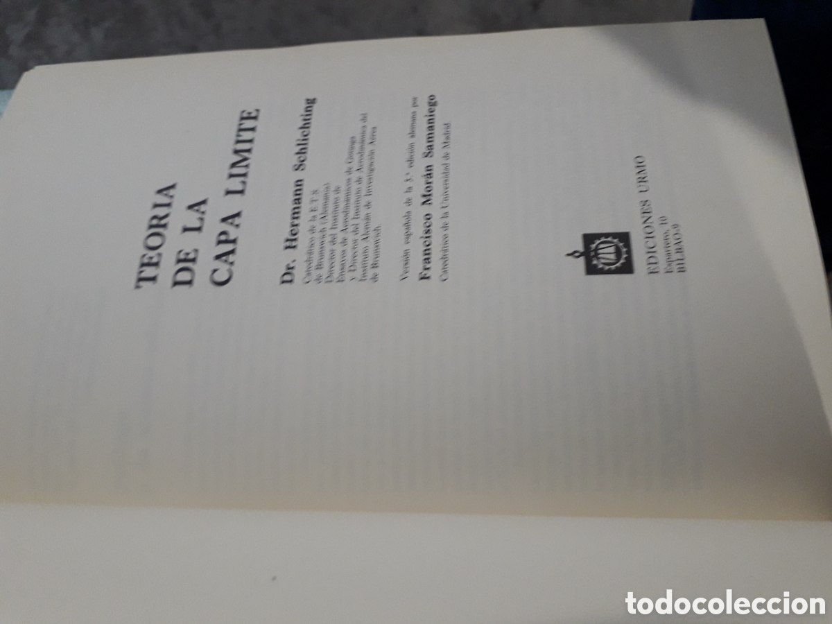 Libros de segunda mano de ciencias: TEOR&Iacute;A DE LA CAPA L&Iacute;MITE. HERMANN SCHLICHTING - Foto 3