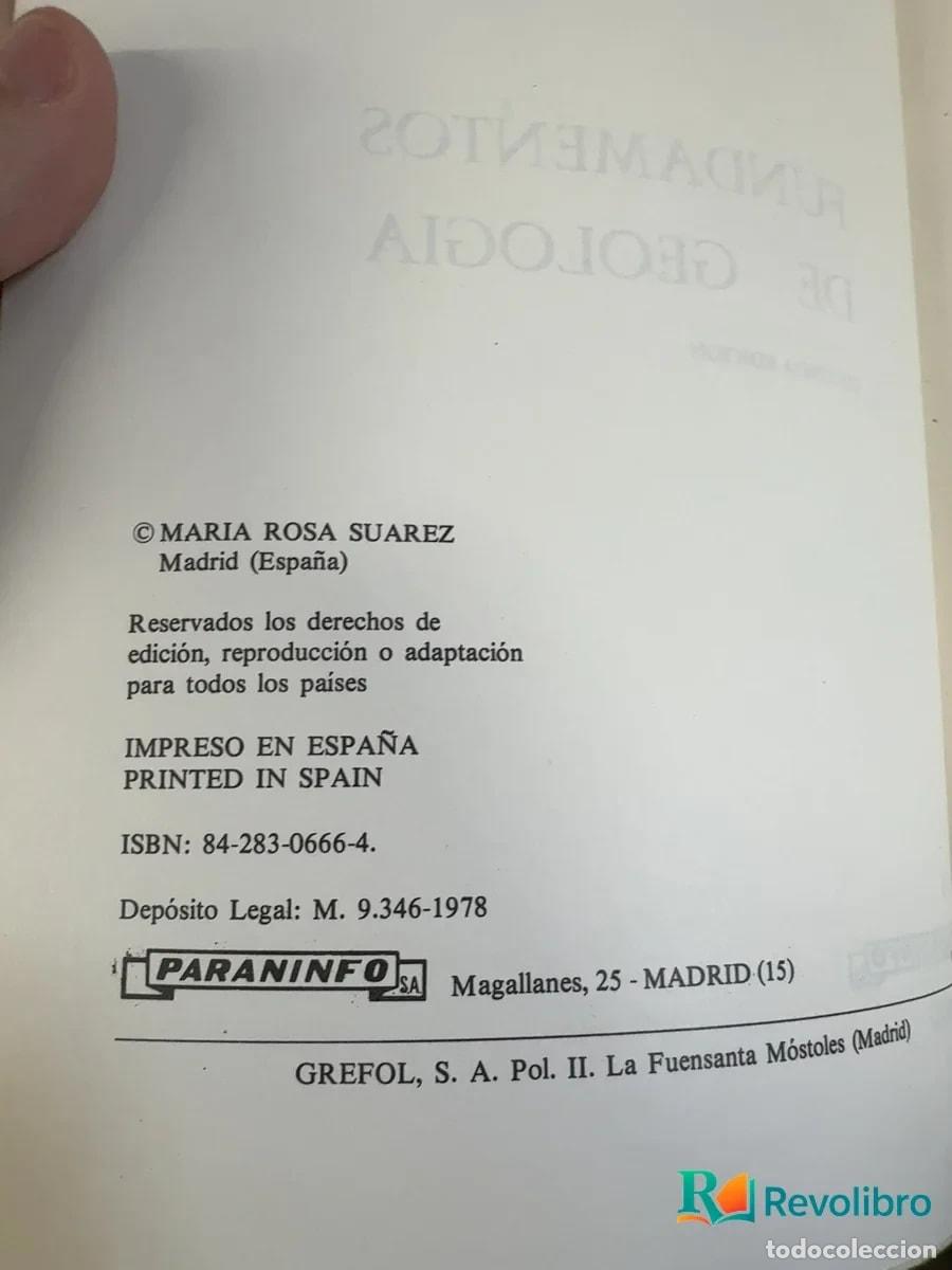 Libros de segunda mano: Fundamentos de geolog&iacute;a - Mar&iacute;a Rosa Su&aacute;rez - Foto 3