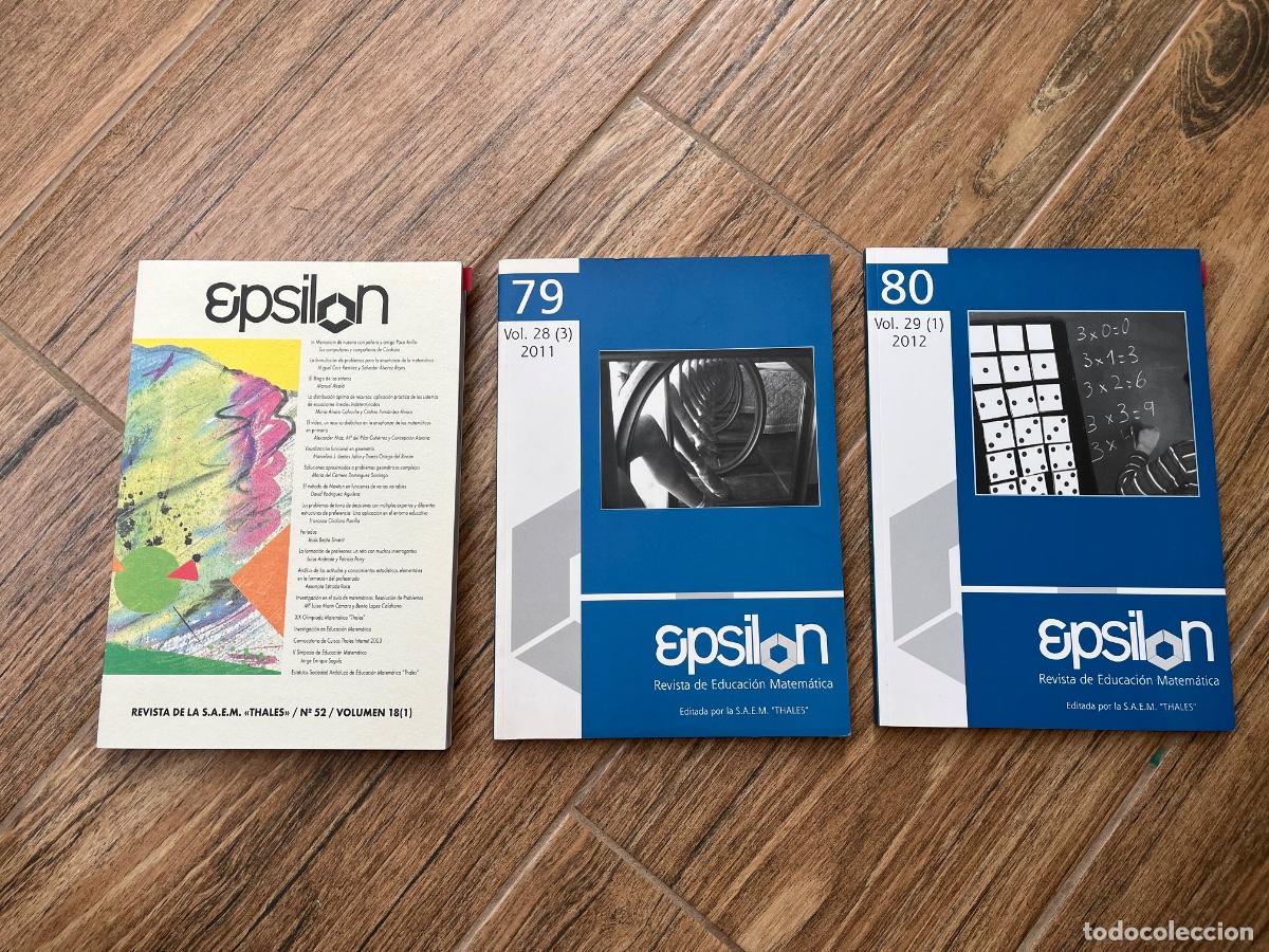 Libros de segunda mano de ciencias: EPSILON. REVISTA DE LA SOCIEDAD ANDALUZA DE EDUCACI&Oacute;N MATEM&Aacute;TICA THALES - 3 n&uacute;meros BUEN ESTADO GEN