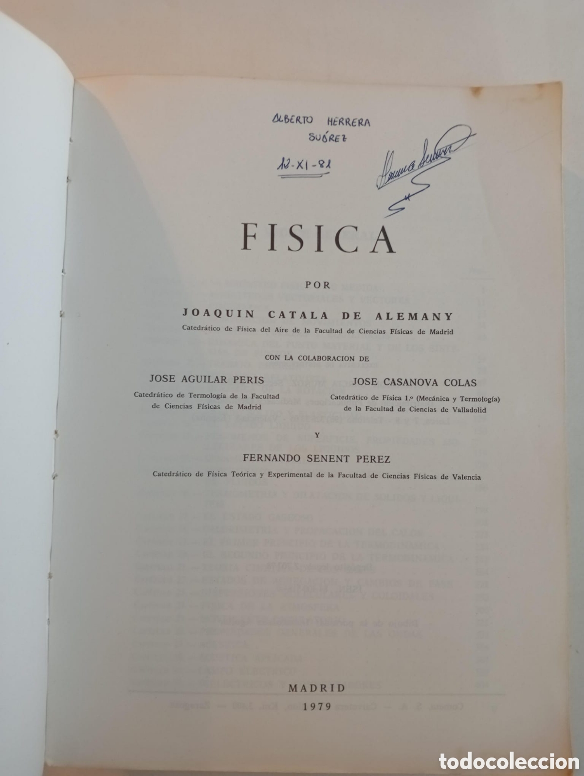 Libros de segunda mano de ciencias: Fisica / Joaquin Catala de Alemany. - Foto 2