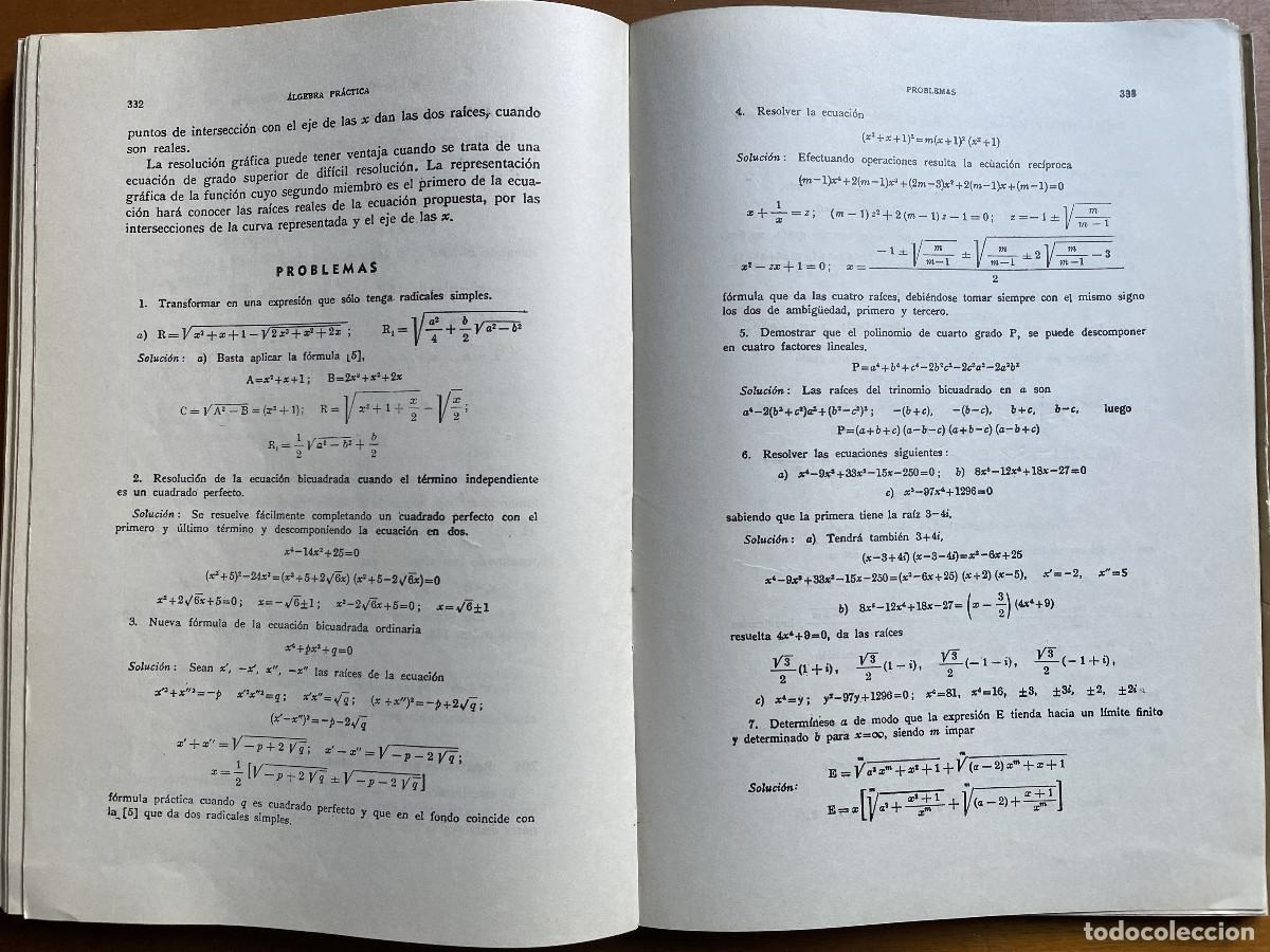 Libros de segunda mano de ciencias: &Aacute;lgebra pr&aacute;ctica (Carlos mataix) 1965 - Foto 8