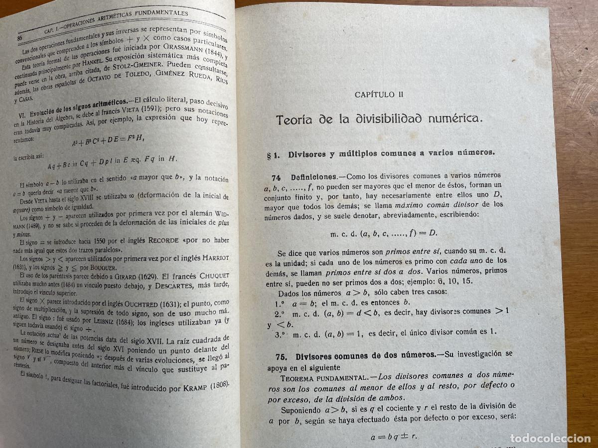 Libros de segunda mano de ciencias: Elementos de an&aacute;lisis algebraico (J. Rey Pastor) 1944 - Foto 5