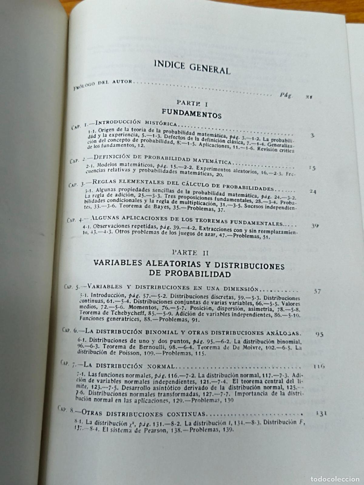 Libros de segunda mano de ciencias: Elementos de la teoria de probabilidades y aplicaciones - Harald Cramer - Aguilar - Foto 2