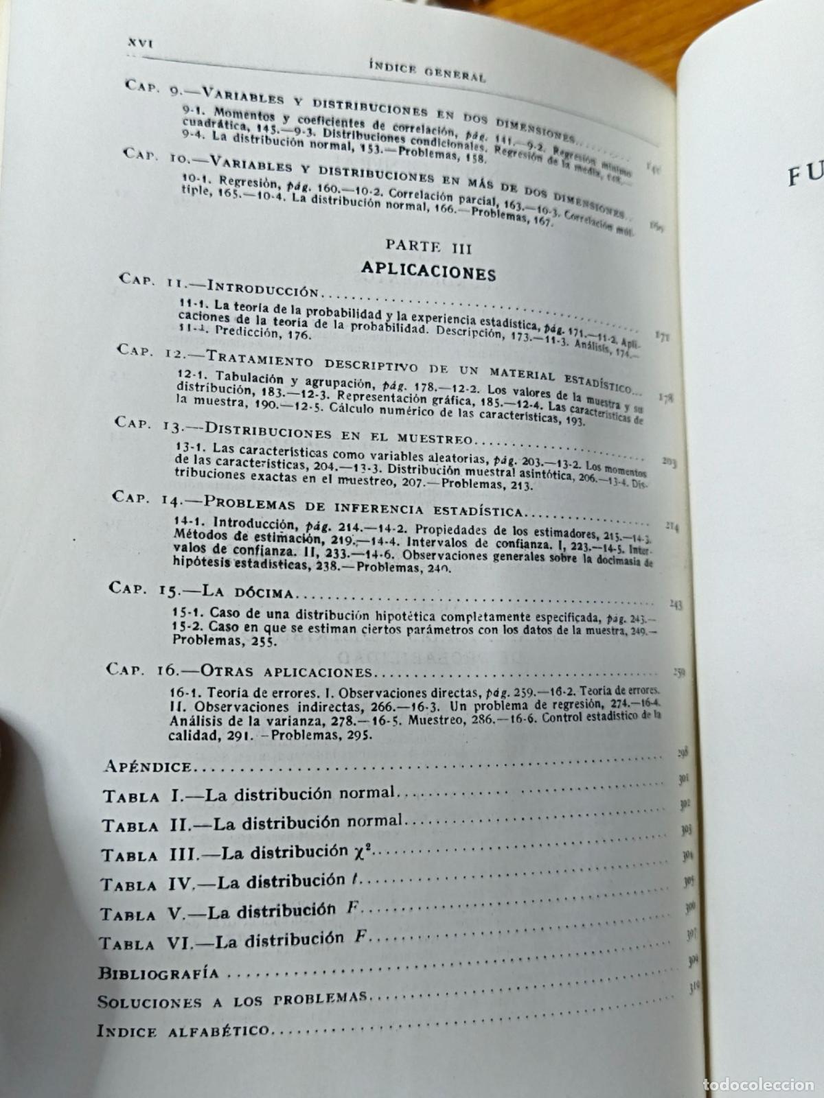 Libros de segunda mano de ciencias: Elementos de la teoria de probabilidades y aplicaciones - Harald Cramer - Aguilar - Foto 3