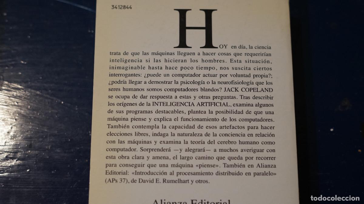 Libros de segunda mano de ciencias: Jack Copeland - Inteligencia artificial - Alianza Universidad - Foto 3