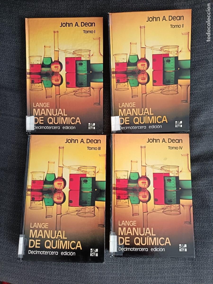 Libros de segunda mano de ciencias: Lote de 4 libros. Lange Manual de qu&iacute;mica. John A. Dean. McGrawHill.
