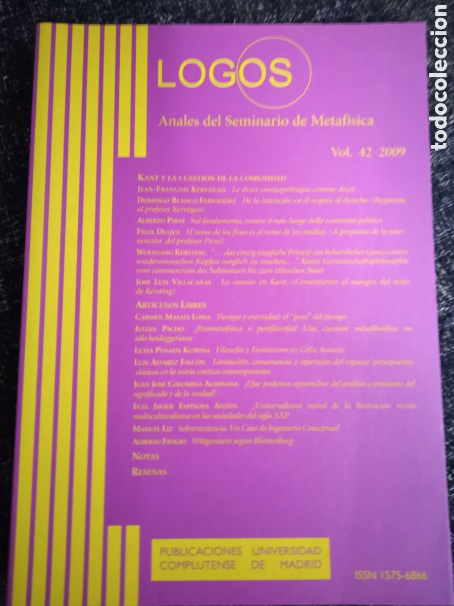 Libros de segunda mano de ciencias: logos anales del seminario de metaf&iacute;sica, - universidad complutense de madrid 2009