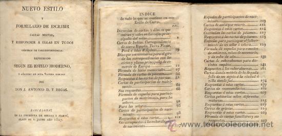 Libros de segunda mano: Nuevo Estilo y Formulario de Escribir &ndash; A&Ntilde;O 1827 - Foto 2