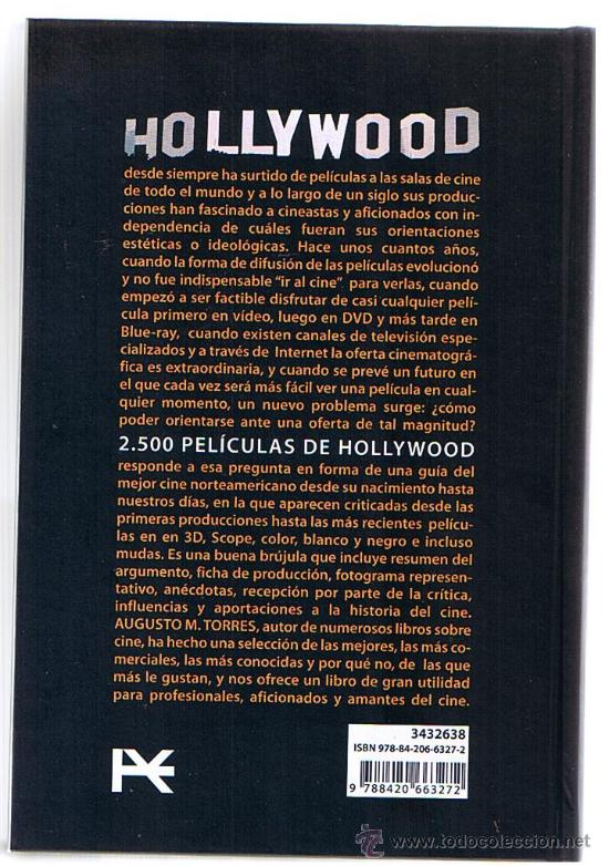 Libros de segunda mano: 2.500 PELICULAS DE HOLLYWOOD - AUGUSTO TORRES - Foto 2
