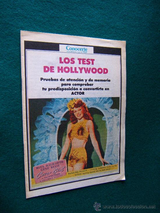 Second hand books: LOS TEST DE HOLLYWOOD - PRUEBAS PARA COMPROBAR PREDISPOSICION A SER ACTOR CINE - 1985 - 1&ordf; EDICION