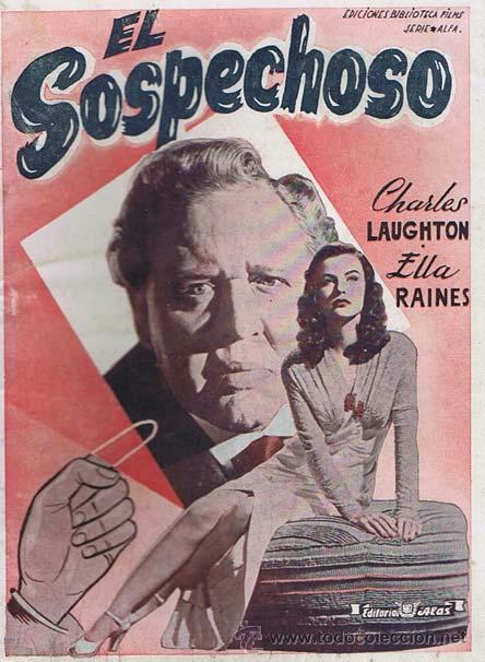 Libros de segunda mano: LAUGHTON, Charles/ RAINES, Ella. EL SOSPECHOSO. Valencia: Alas, Cubiertas originales. Libro. Bueno 1
