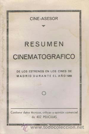 Libros de segunda mano: RESUMEN CINEMATOGR&Aacute;FICO de los estrenos en los cines de Madrid durante el a&ntilde;o 1961. Madrid: Cine-Ase