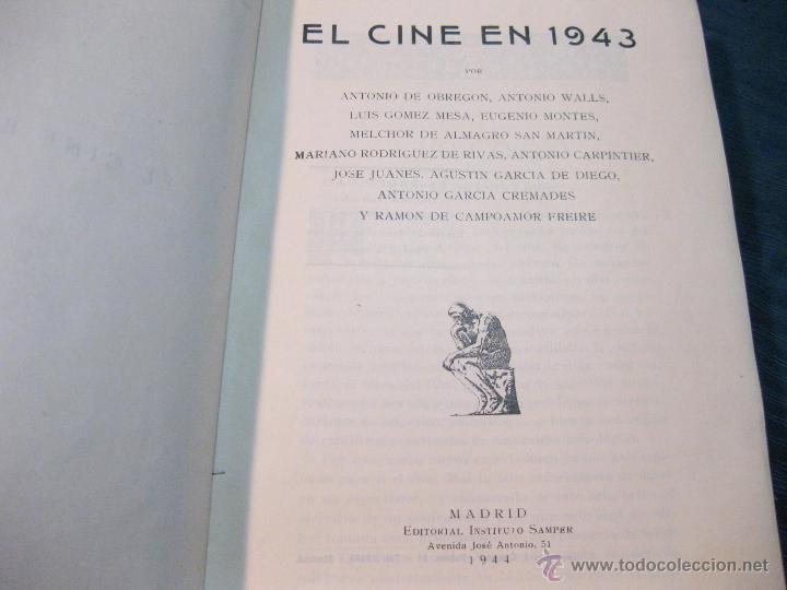 Libros de segunda mano: EL CINE EN 1943 CON SOBRECUBIERTA. INSTITUTO SAMPER. 1943 - Foto 2
