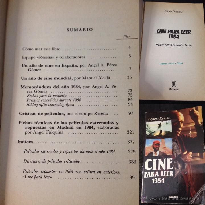 Libros de segunda mano: Libro Cine para leer. 1984. Equipo Rese&ntilde;a - Foto 1