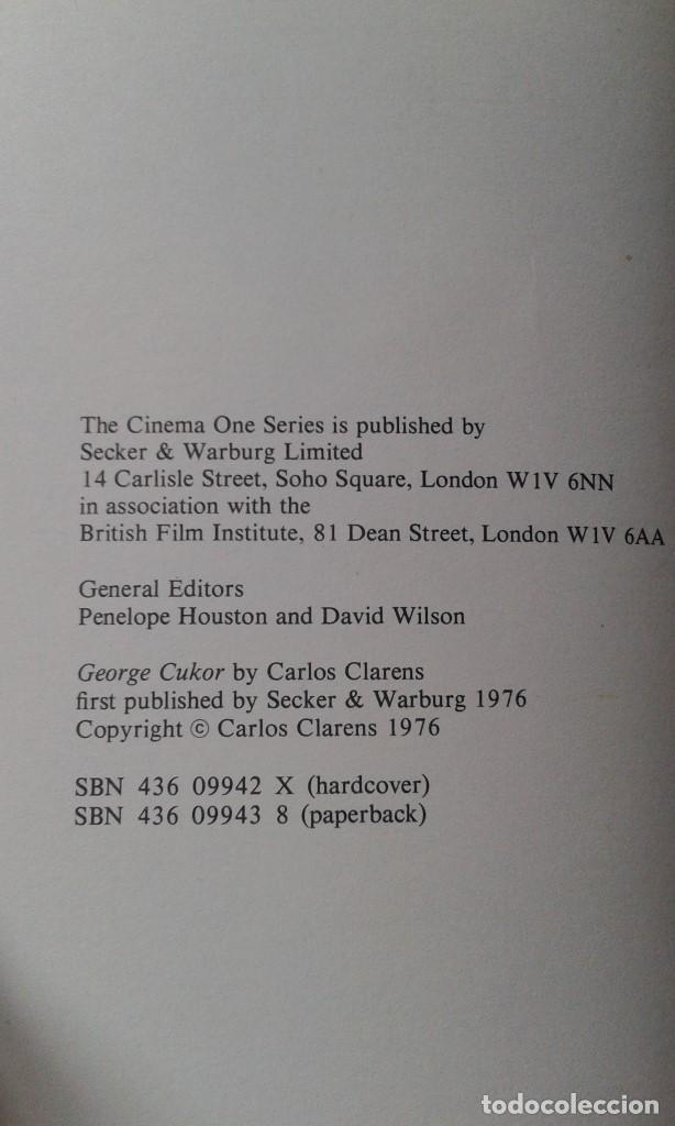 Libros de segunda mano: GEORGE CUKOR. CARLOS CLARENS - Foto 2