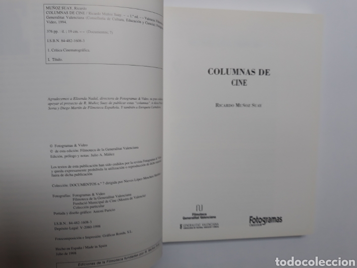 Libros de segunda mano: Cine . Columnas de cine Ricardo Mu&ntilde;oz Suay - Foto 5