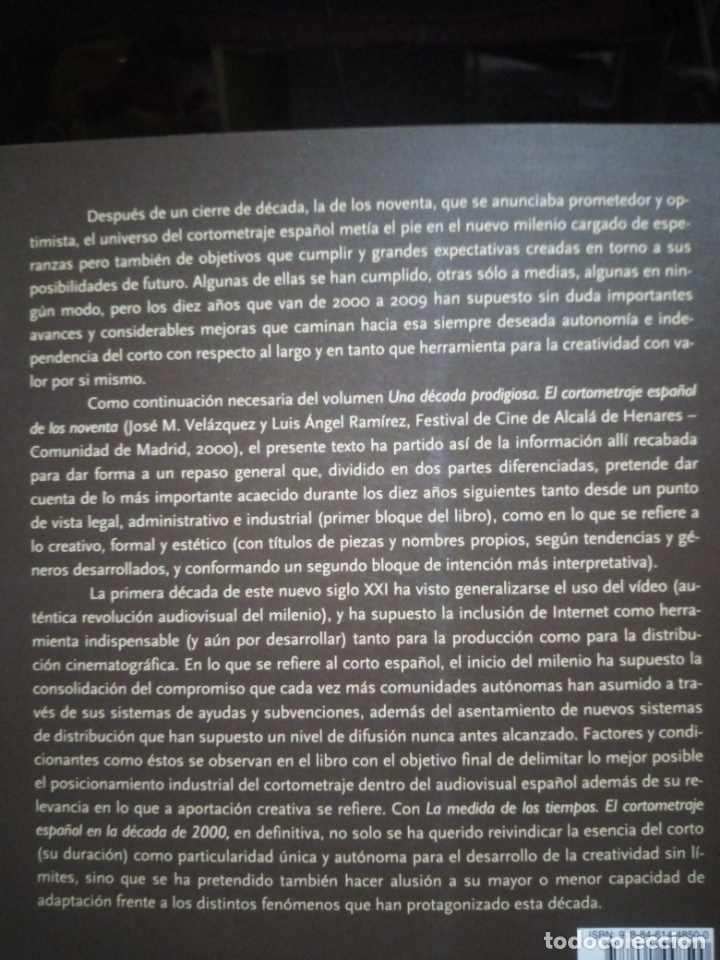 Libros de segunda mano: La medida de los tiempos. El cortometraje espa&ntilde;ol en la d&eacute;cada de 2000 - Foto 2