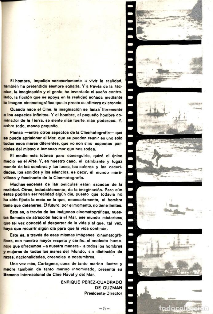 Libros de segunda mano: VII SEMANA INTERNACIONAL DEL CINE NAVAL Y DEL MAR. 1978. - Foto 2