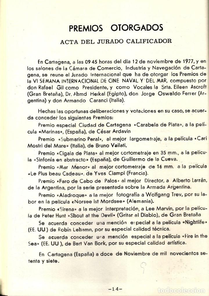 Libros de segunda mano: VII SEMANA INTERNACIONAL DEL CINE NAVAL Y DEL MAR. 1978. - Foto 4