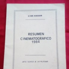 Libros de segunda mano: CINE ASESOR - RESUMEN CINEMATOGRÁFICO DE 1984 - DATOS TÉCNICOS DE 330 PELÍCULAS. Lote 201338372