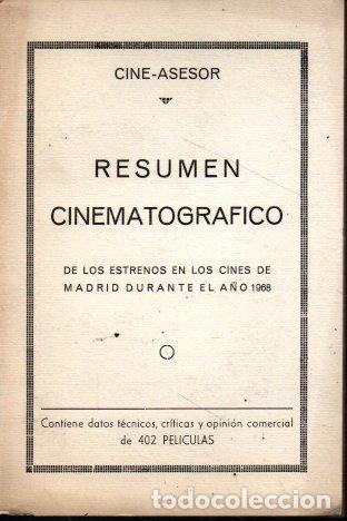 Gebrauchte B&uuml;cher: RESUMEN CINEMATOGRAFICO DE LOS ESTRENOS EN LOS CINES DE MADRID DURANTE EL A&Ntilde;O 1968. - OLIVERA GARRID