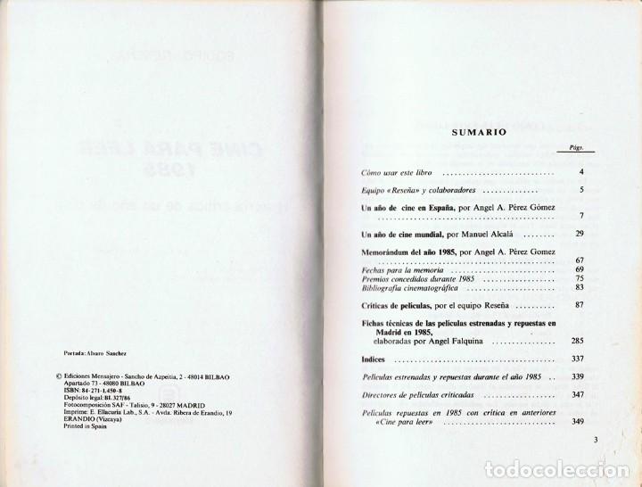 Libros de segunda mano: CINE PARA LEER 1985 - Foto 2