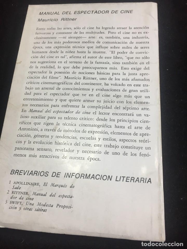 Libros de segunda mano: Manual del Espectador de Cine. Mauricio Rittner. Breviarios de información literaria Brújula 1967 - Foto 13 - 239684795