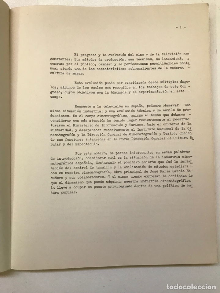 Libros de segunda mano: IX Congreso internacional de cine y televisi&oacute;n 1967 Ref I - Foto 3
