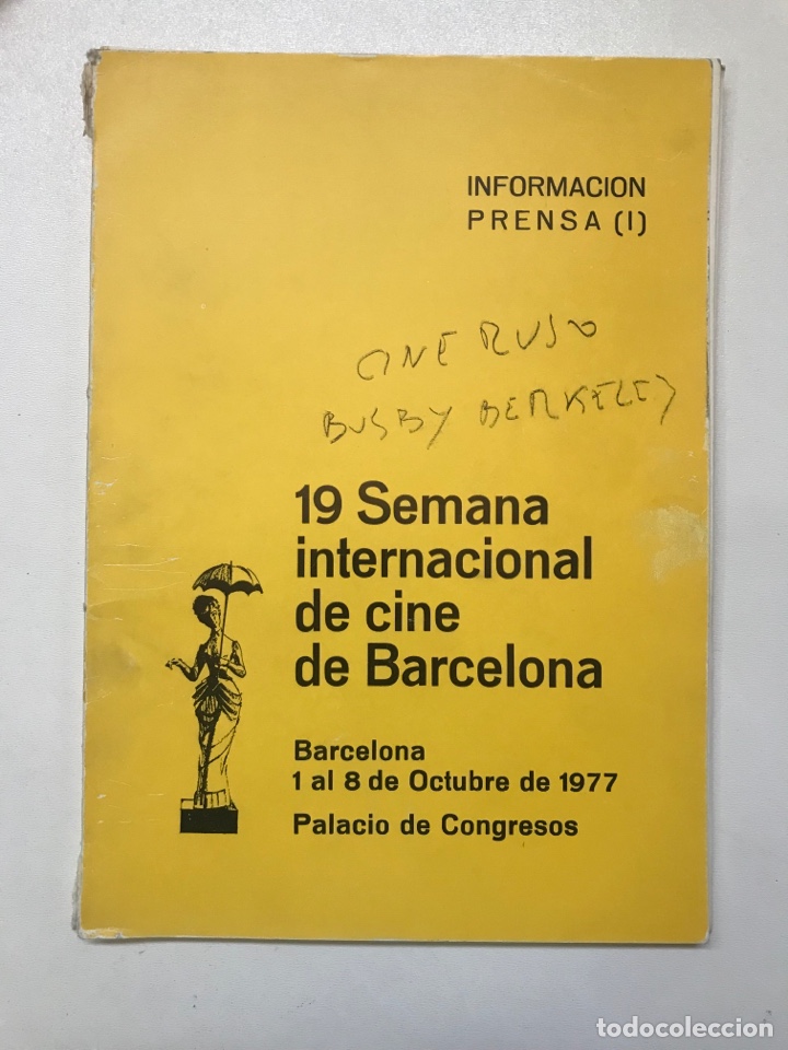 Libros de segunda mano: 19 Semana internacional de cine de Barcelona 1977 Ref I - Foto 1