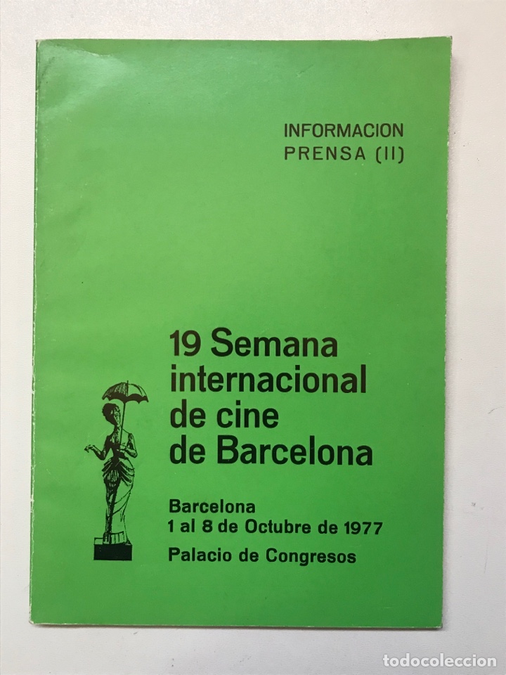 Libros de segunda mano: 19 semana internacional de cine de Barcelona 1977 Ref I - Foto 1