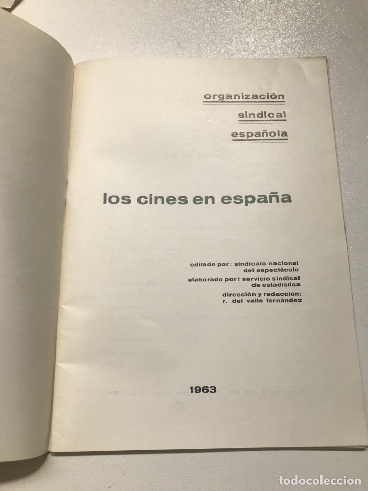 Libros de segunda mano: Los cines en Espa&ntilde;a.Sindicato nacional del espect&aacute;culo Ref I - Foto 2