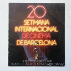 Libros de segunda mano: 20 SEMANA INTERNACIONAL DE CINEMA DE BARCELONA .23X21CM-1978. Lote 278797378