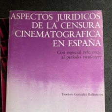 Libros de segunda mano: ASPECTOS JURÍDICOS DE LA CENSURA CINEMATOGRÁFICA EN ESPAÑA