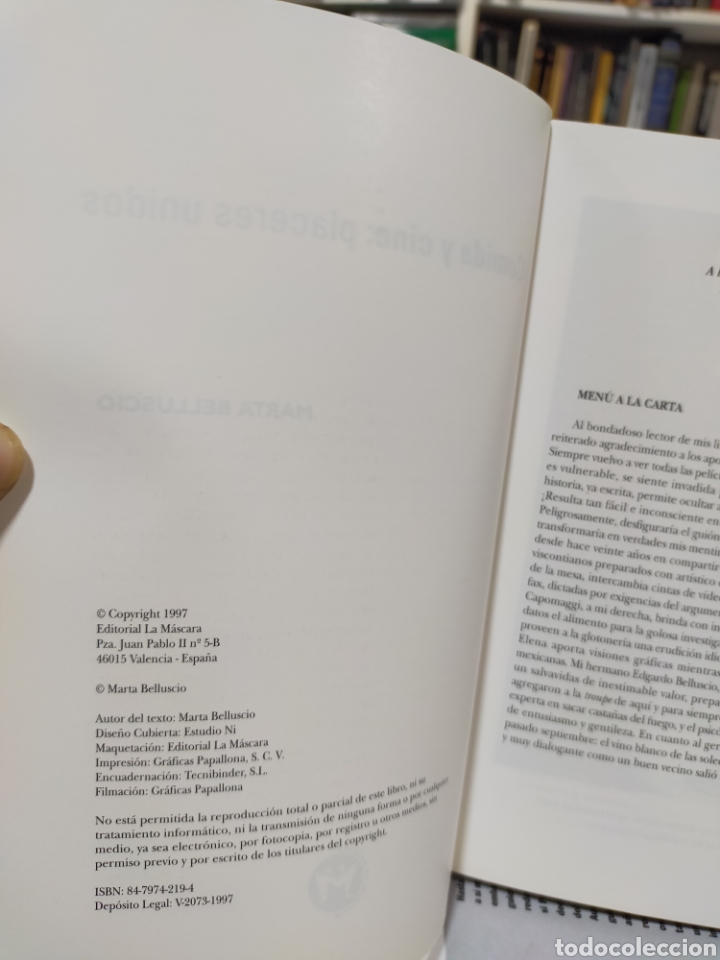 Libros de segunda mano: COMIDA Y CINE: PLACERES UNIDOS - MARTA BELLUSCIO - Foto 5