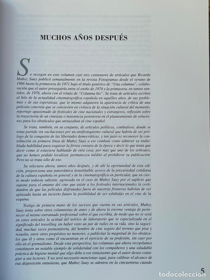 Libros de segunda mano: Columnas de cine / Ricardo Mu&ntilde;oz Suay - Foto 3
