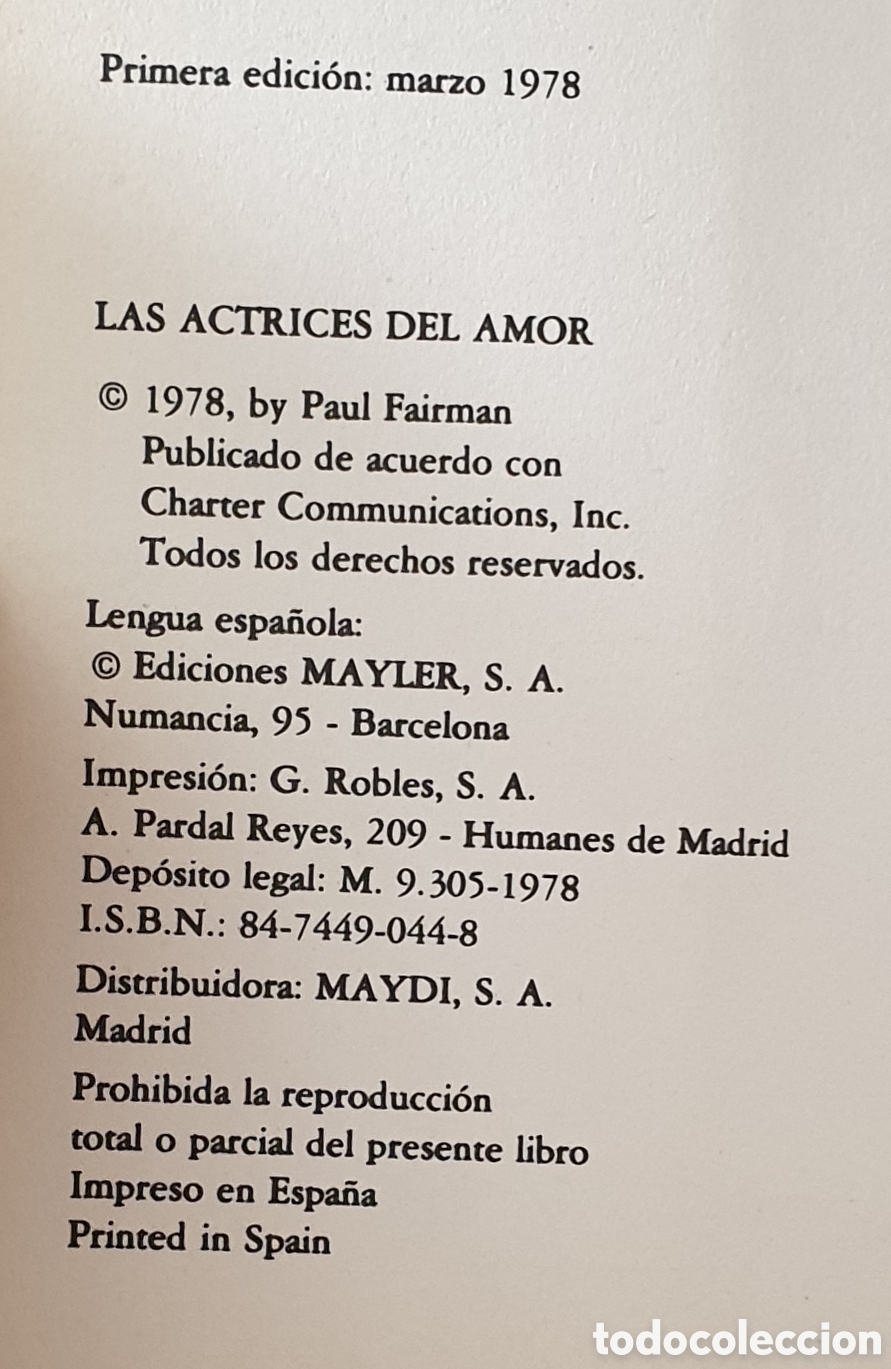 Libros de segunda mano: LIBRO LAS ACTRICES DEL AMOR de Susan Parrish (Espa&ntilde;a - Ediciones Mayler - 1978) RARO ESCASO - Foto 7