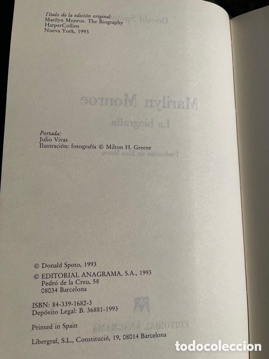 Libros de segunda mano: Marilyn Monroe. La biograf&iacute;a. Donald Spoto - Foto 3