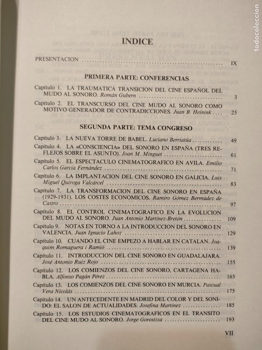 Libros de segunda mano: EL PASO DEL MUDO AL SONORO EN EL CINE ESPA&Ntilde;OL. 1993 - Foto 3