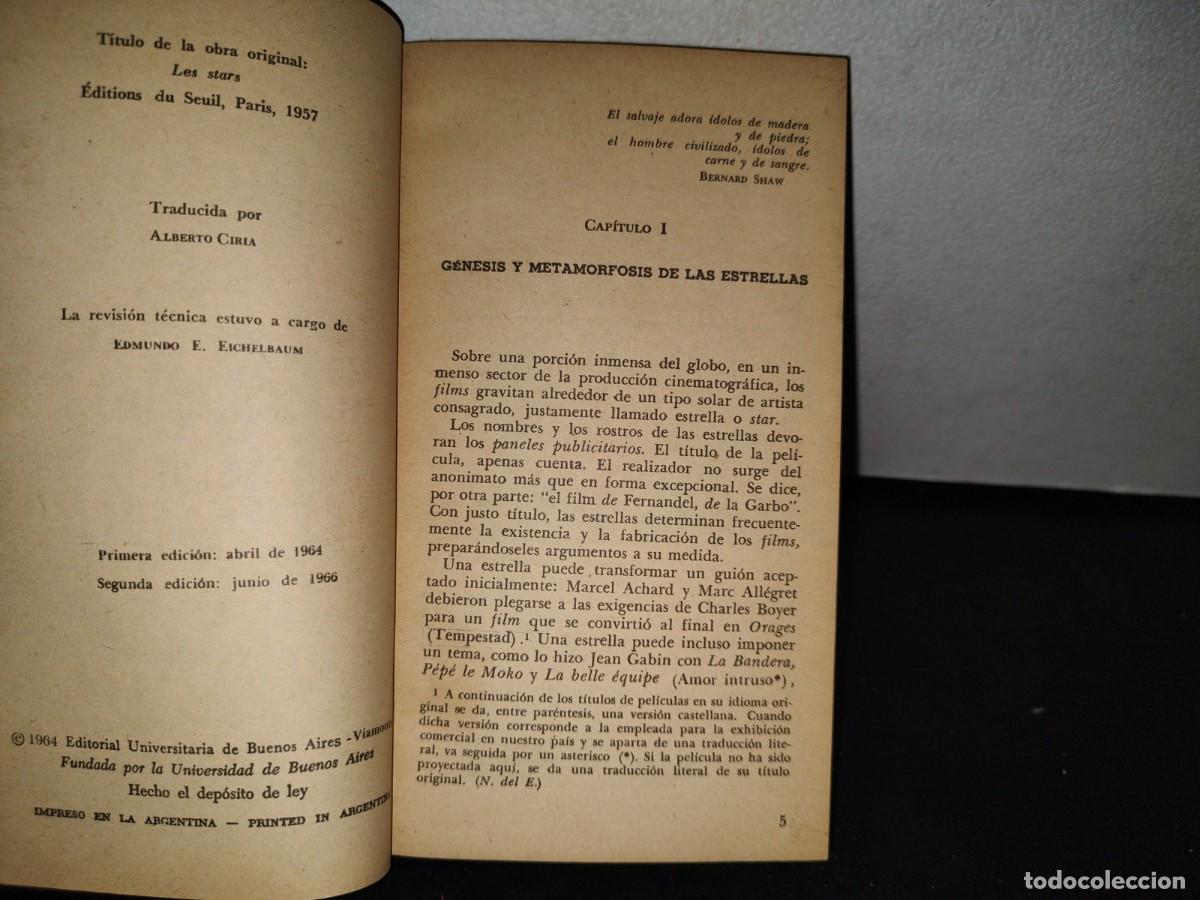 Libros de segunda mano: 25- LAS ESTRELLAS DEL CINE - EDGAR MORIN - 1966 - Foto 4