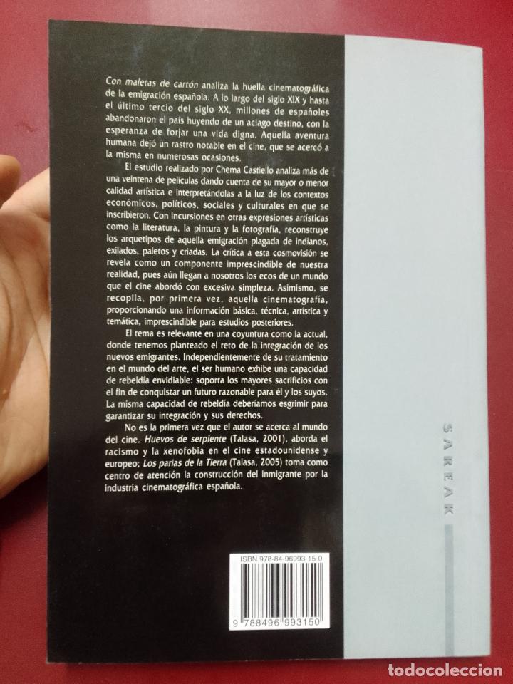 Libros de segunda mano: Chema Castiello: Con maletas de cart&oacute;n. La emigraci&oacute;n espa&ntilde;ola en el cine - Foto 2