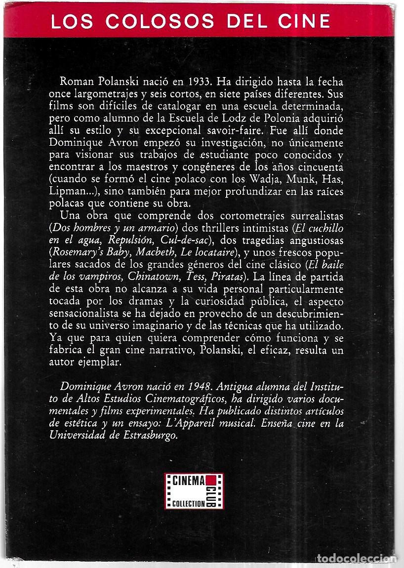 Libros de segunda mano: Dominique Avron . Roman Polanski - Foto 2