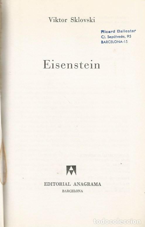Libros de segunda mano: EISENSTEIN - VIKTOR SKLOVSKI - Foto 2