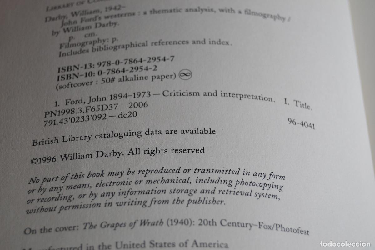 Libros de segunda mano: John Ford s Westerns (William Darby, 2006) Ingl&eacute;s - Foto 5